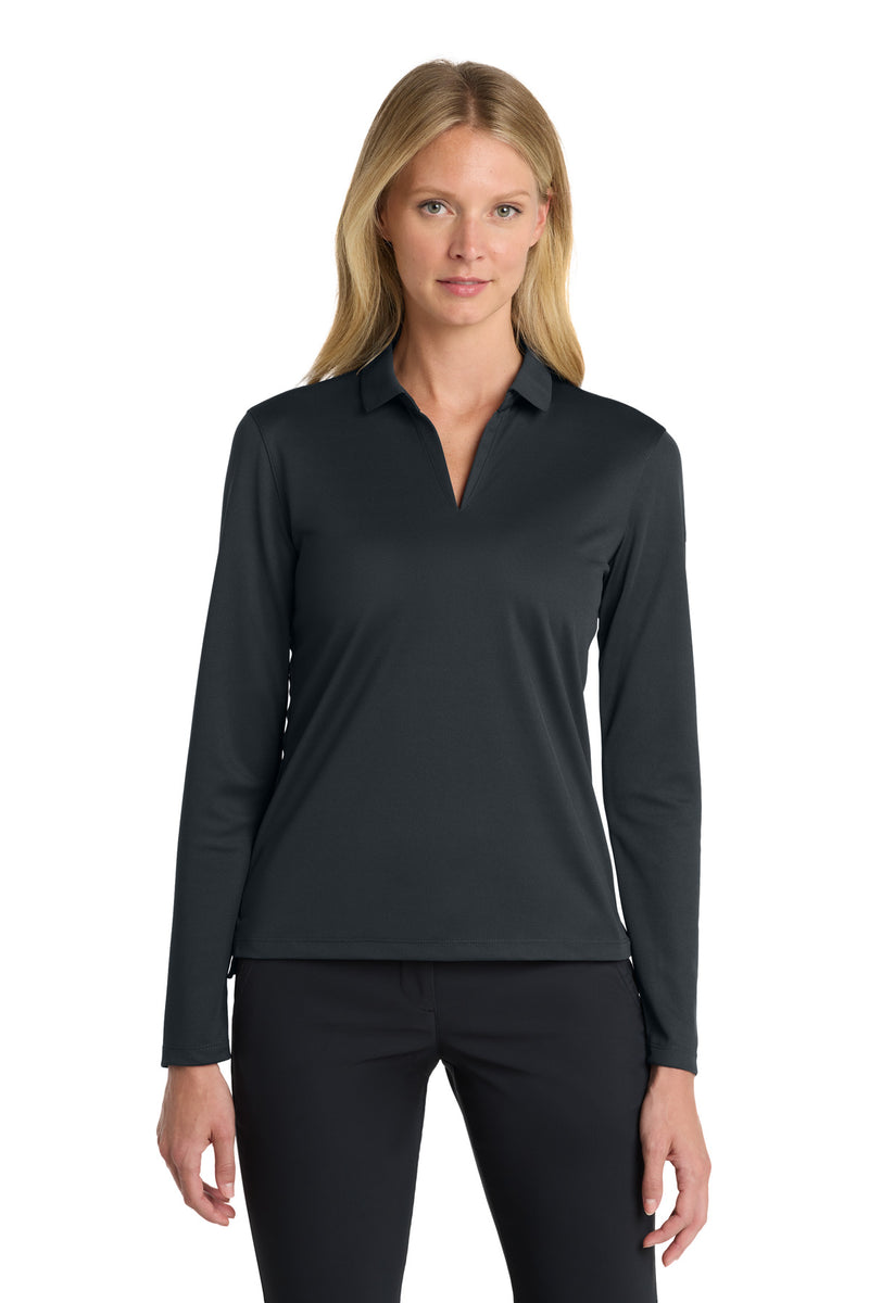 Nike Women's Dri-FIT Micro Pique 2.0 Long Sleeve Polo - Anthracite