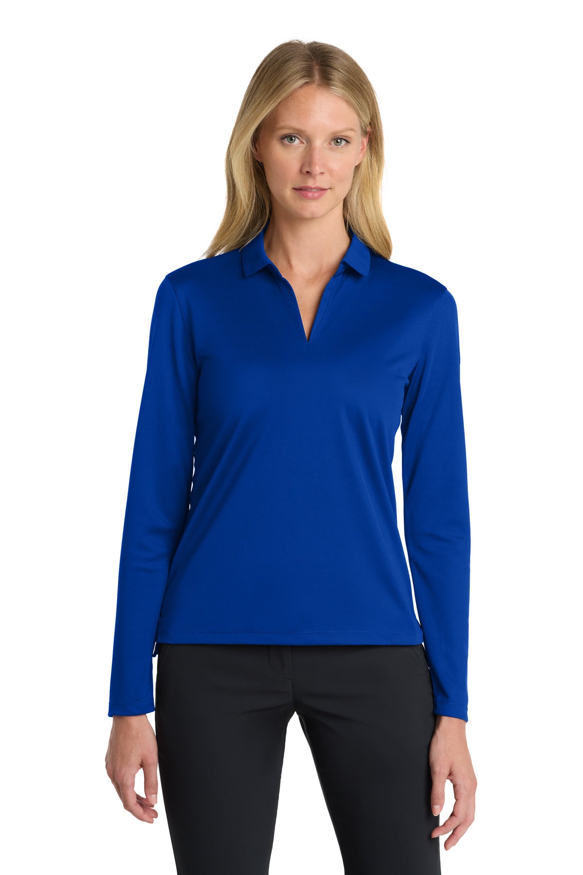 Nike Women's Dri-FIT Micro Pique 2.0 Long Sleeve Polo - Game Royal