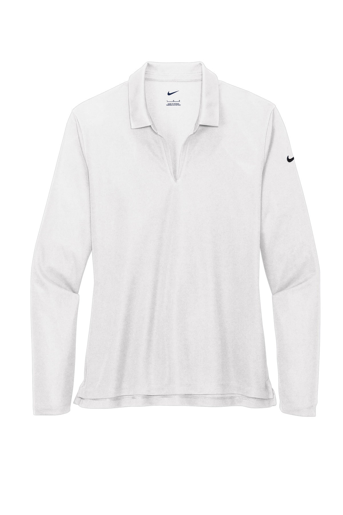 Nike Women's Dri-FIT Micro Pique 2.0 Long Sleeve Polo - White