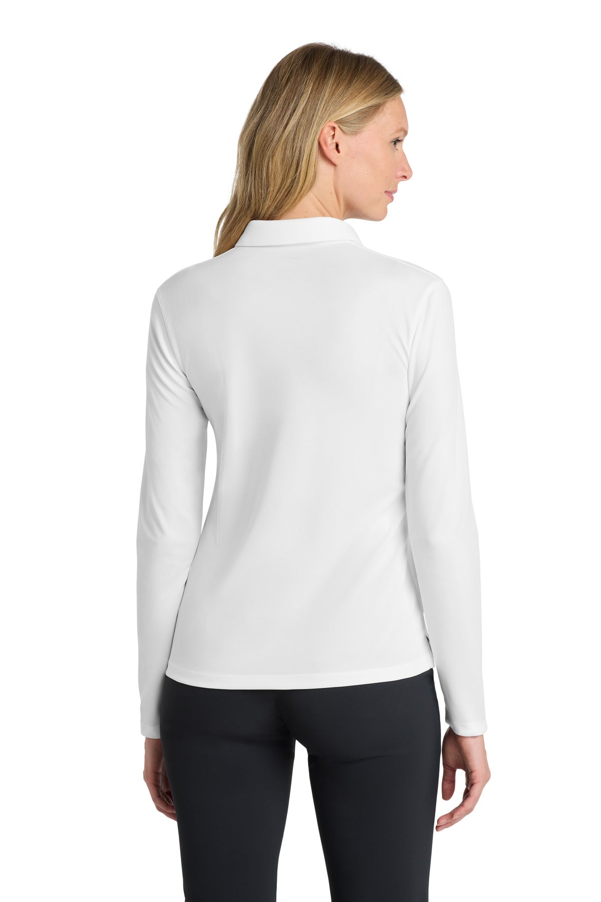 Nike Women's Dri-FIT Micro Pique 2.0 Long Sleeve Polo - White