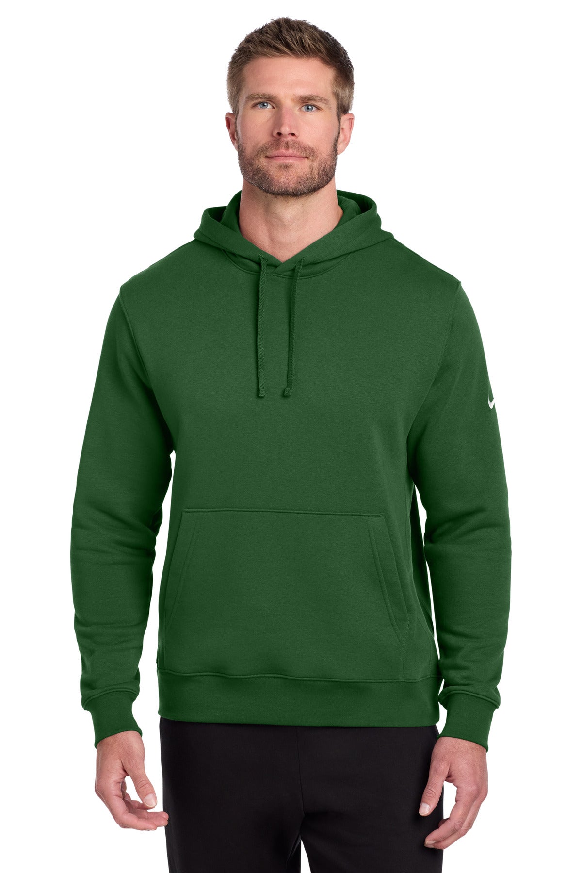 Nike Club Fleece Sleeve Swoosh Pullover Hoodie - Gorge Green
