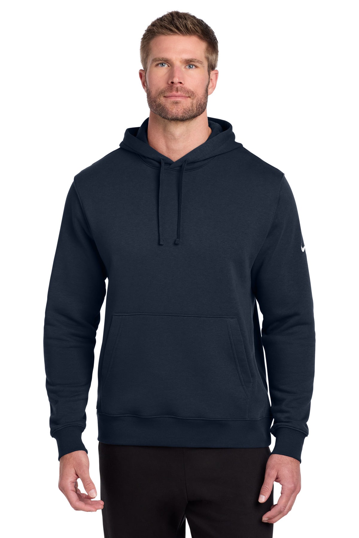 Nike Club Fleece Sleeve Swoosh Pullover Hoodie - Midnight Navy
