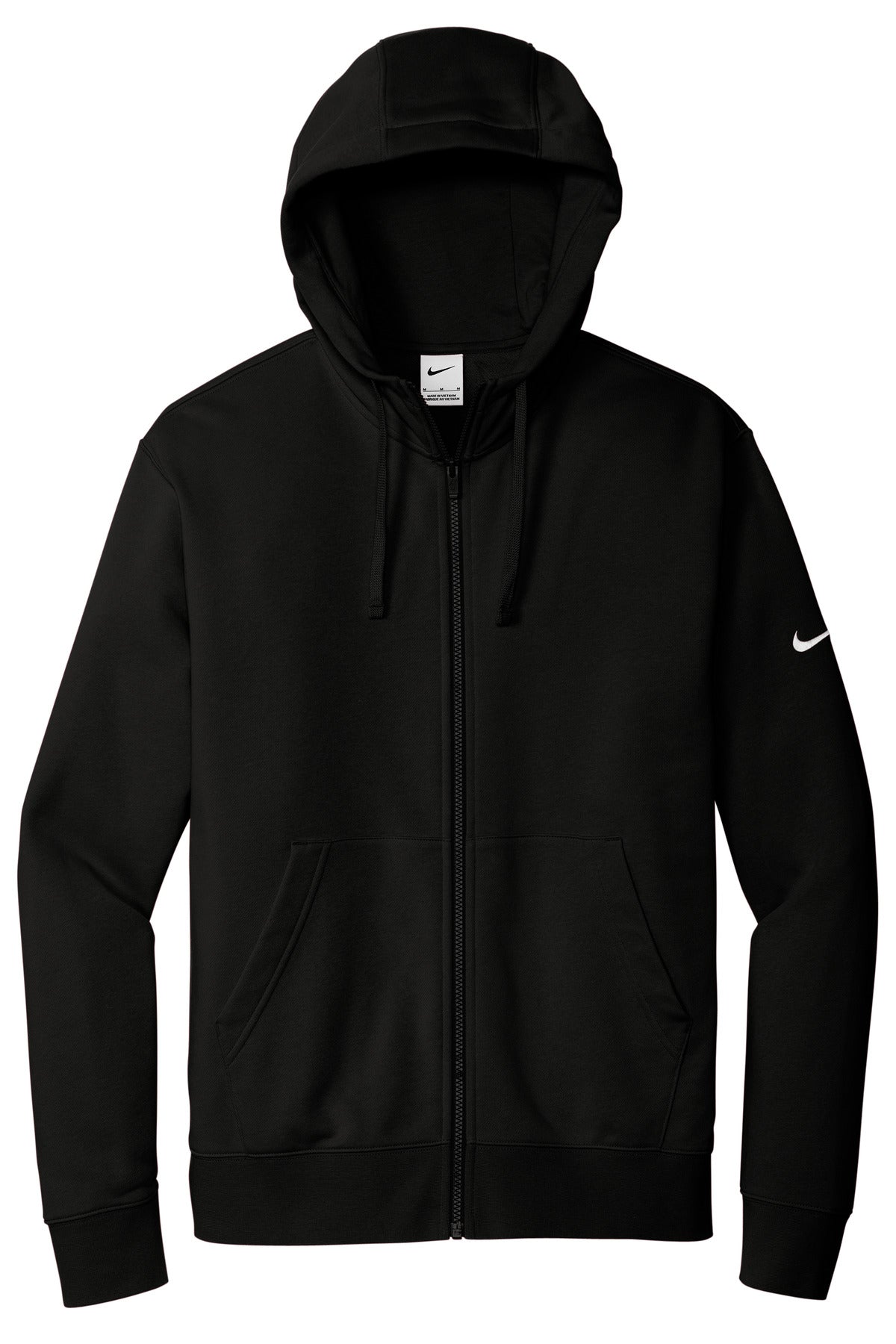Nike Club Fleece Sleeve Swoosh Full-Zip Hoodie - Black