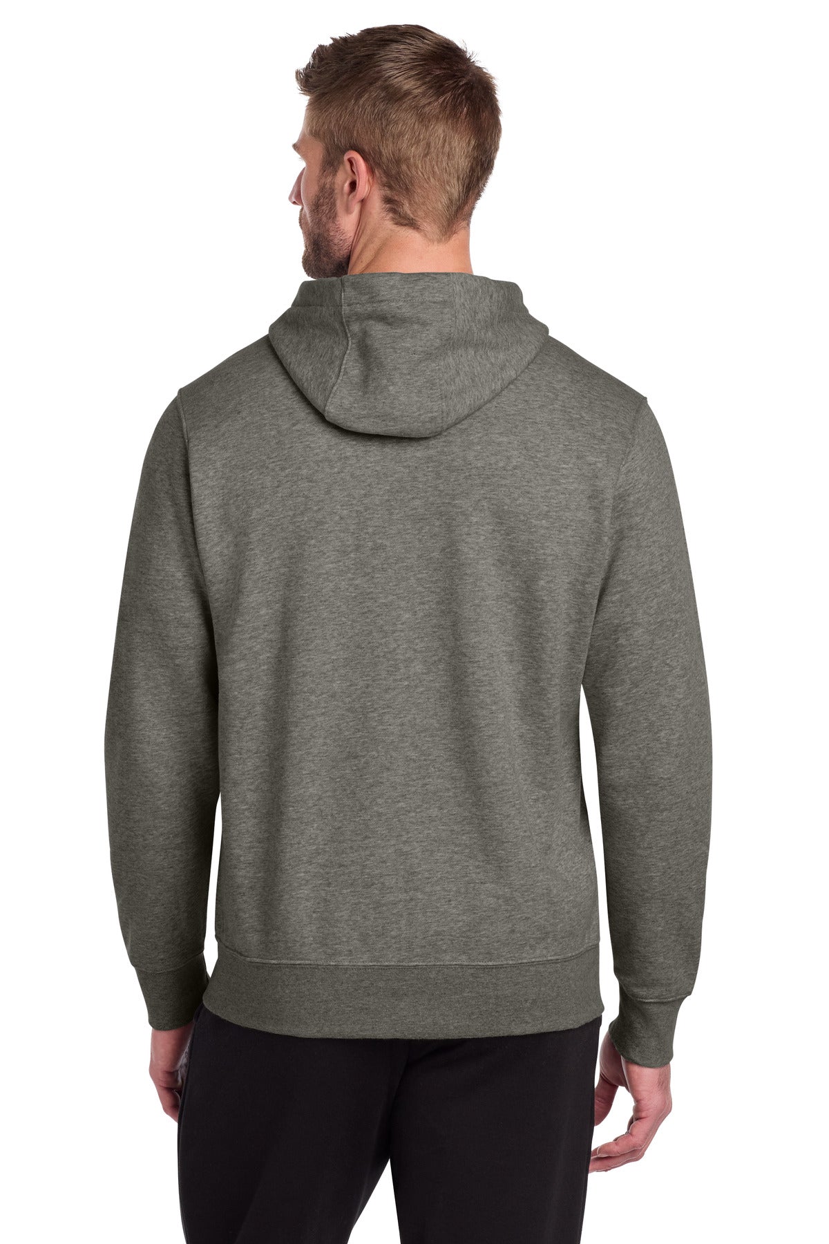 Nike Club Fleece Sleeve Swoosh Full-Zip Hoodie - Charcoal Heather