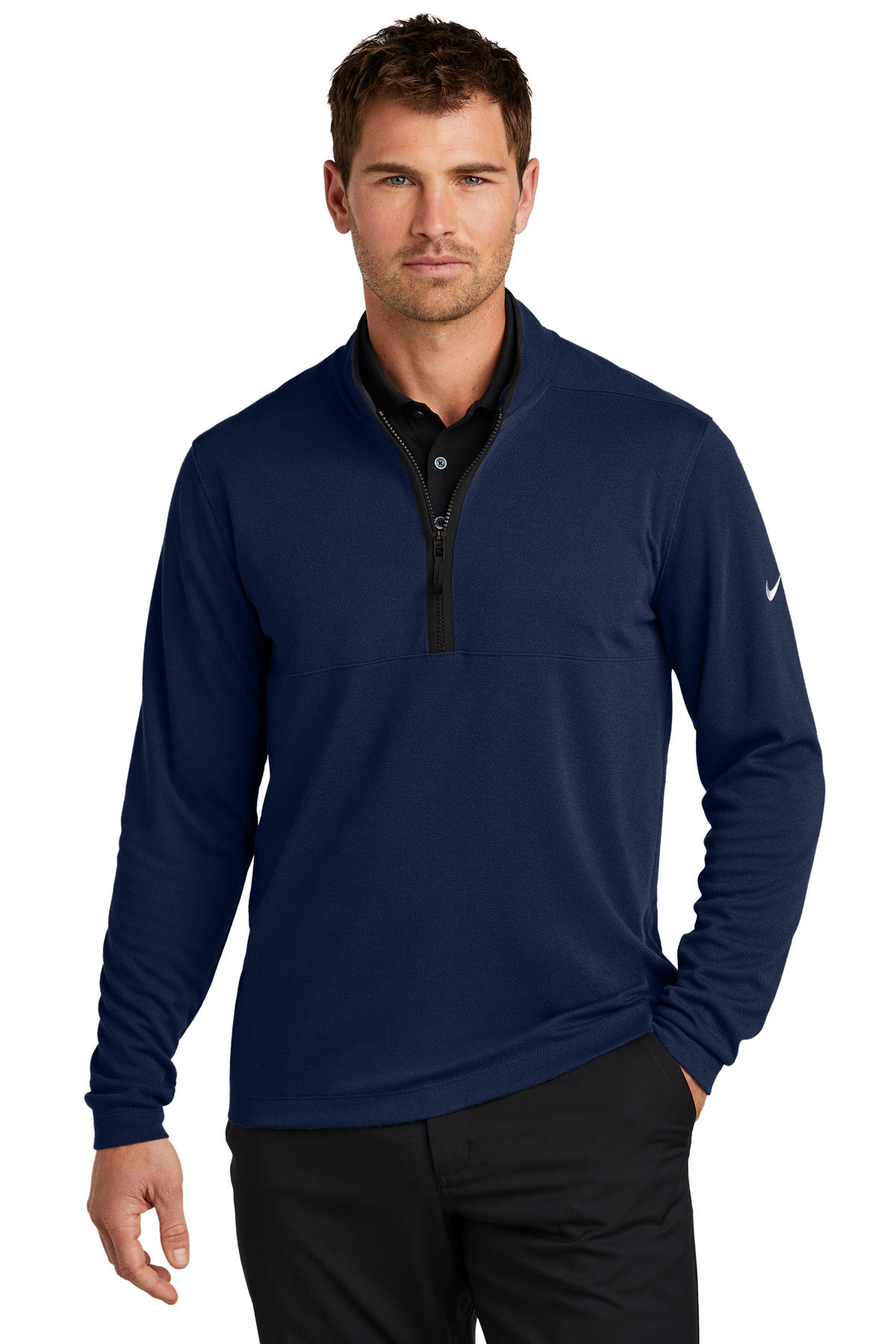 Nike Textured 1/2-Zip Cover-Up - College Navy