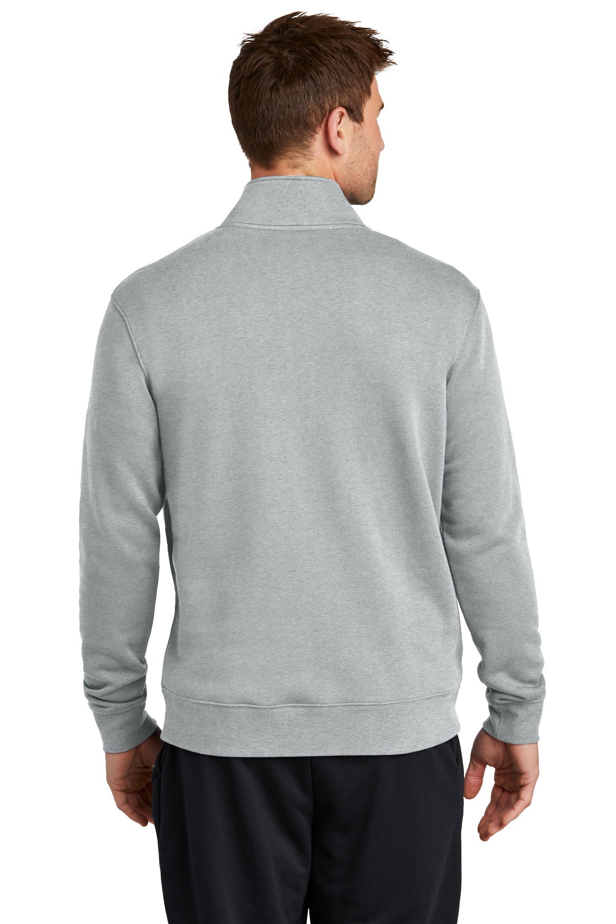 Nike Club Fleece Sleeve Swoosh 1/2-Zip - Dark Grey Heather