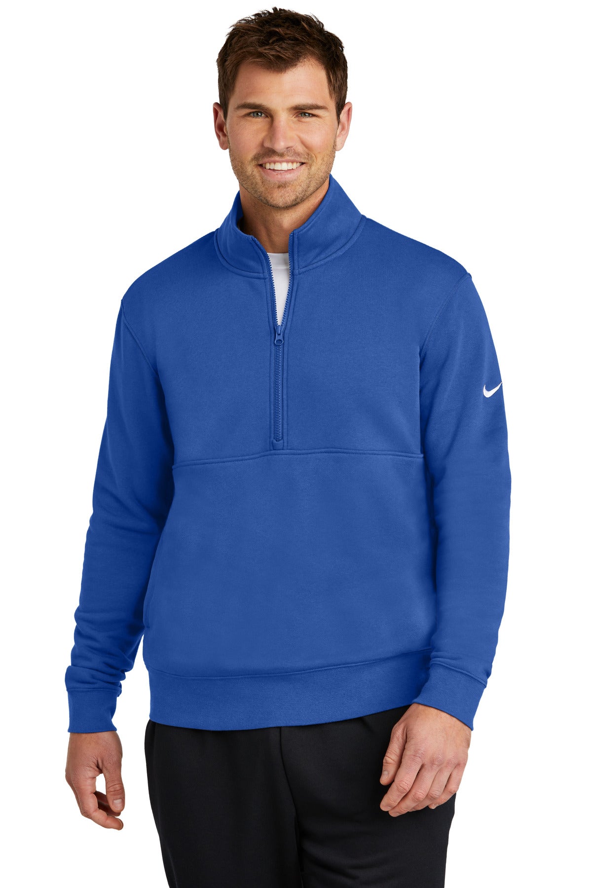 Nike Club Fleece Sleeve Swoosh 1/2-Zip - Game Royal