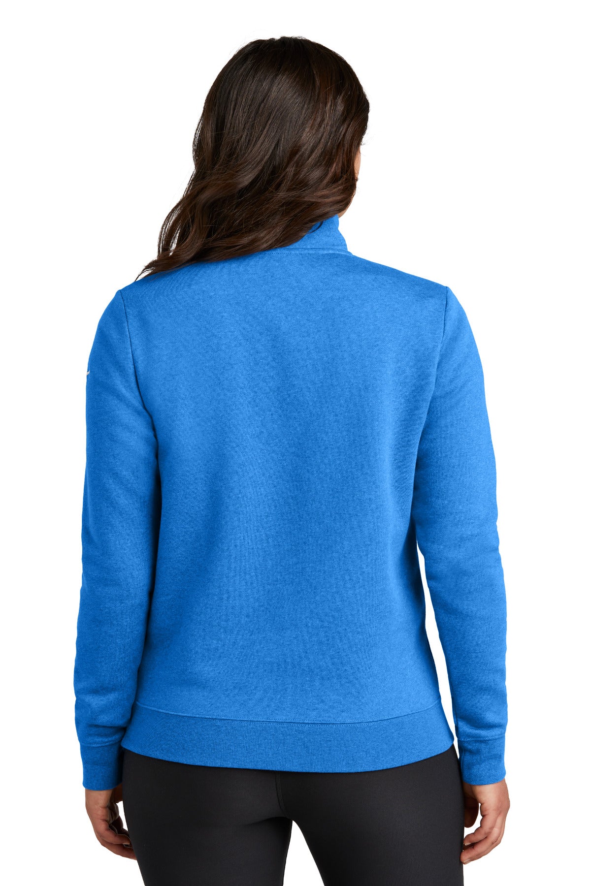 Nike Women's Club Fleece Sleeve Swoosh 1/2-Zip - Light Game Royal Heather