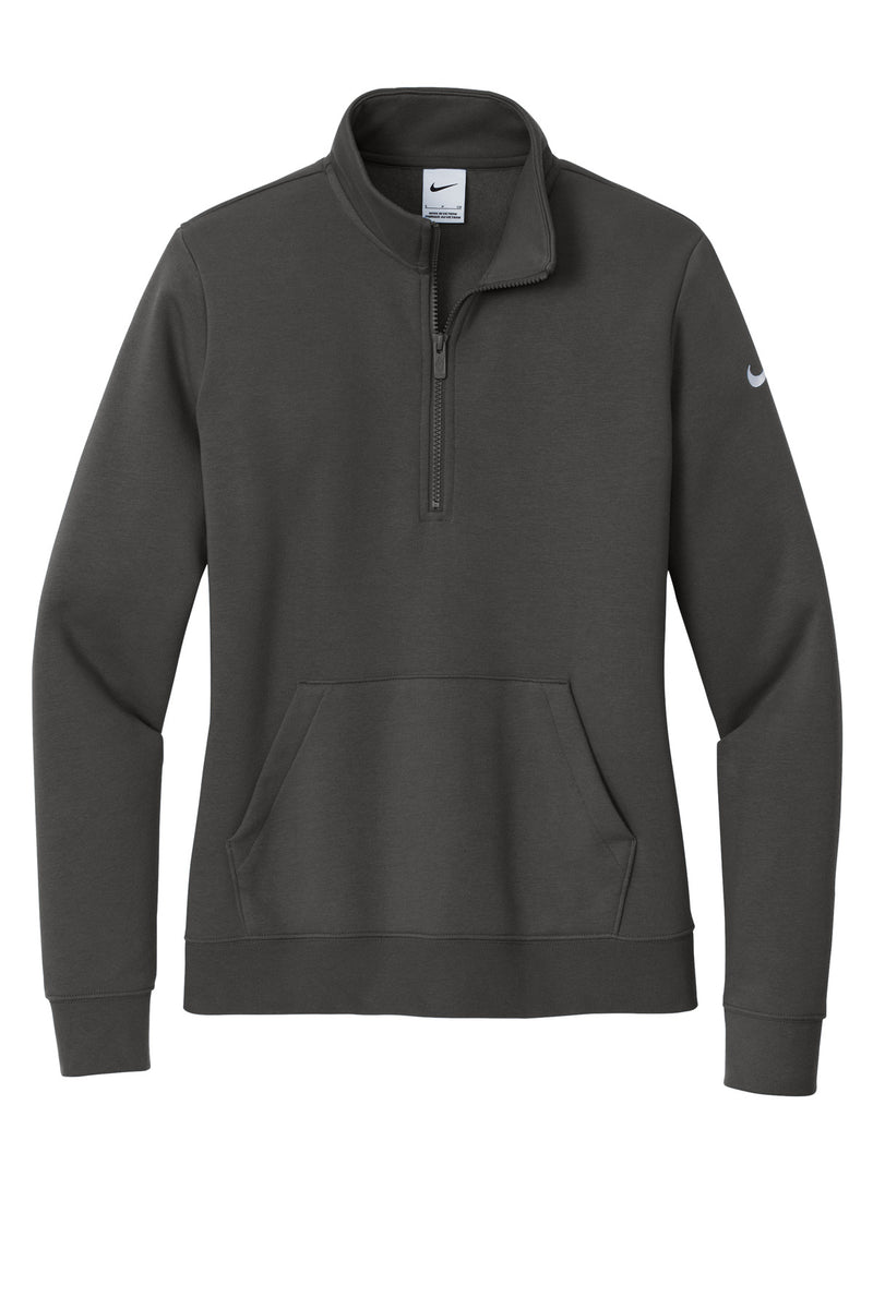 Nike Women's Club Fleece Sleeve Swoosh 1/2-Zip - Anthracite