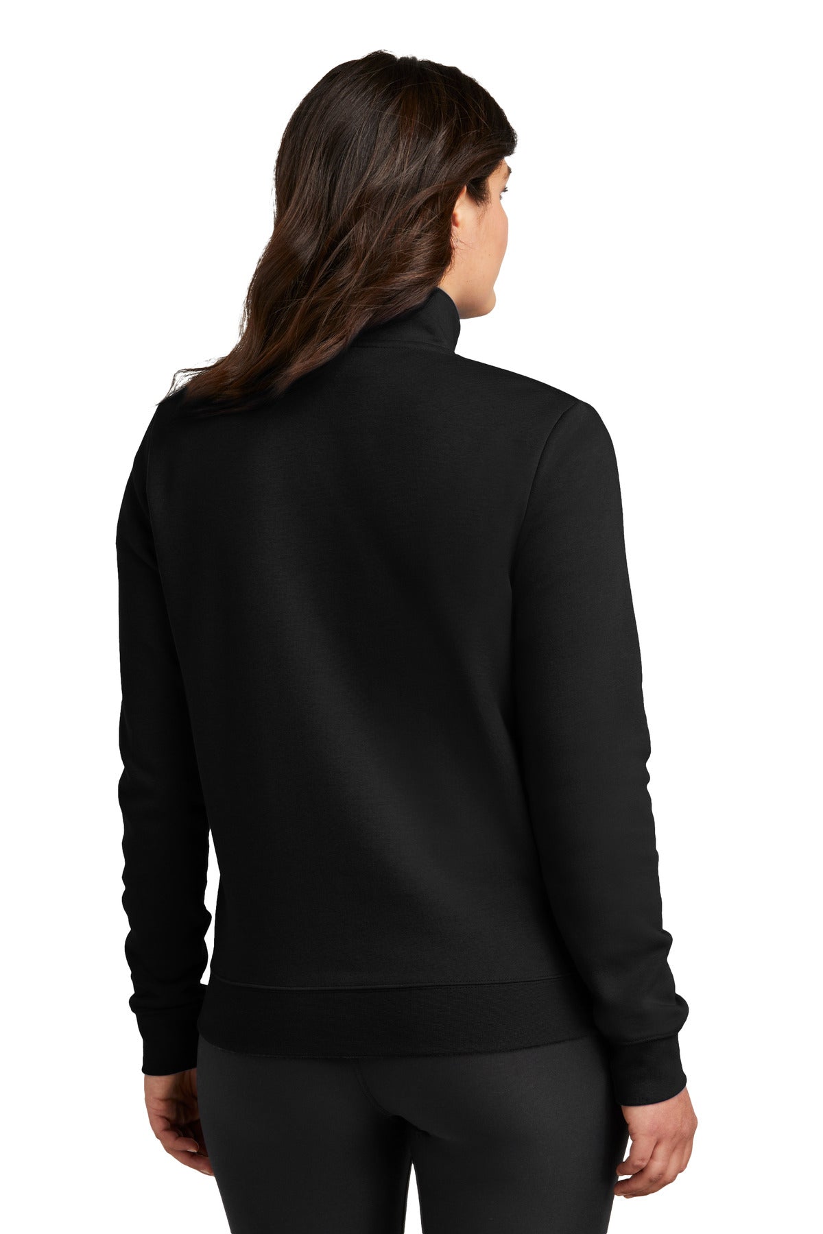 Nike Women's Club Fleece Sleeve Swoosh 1/2-Zip - Black