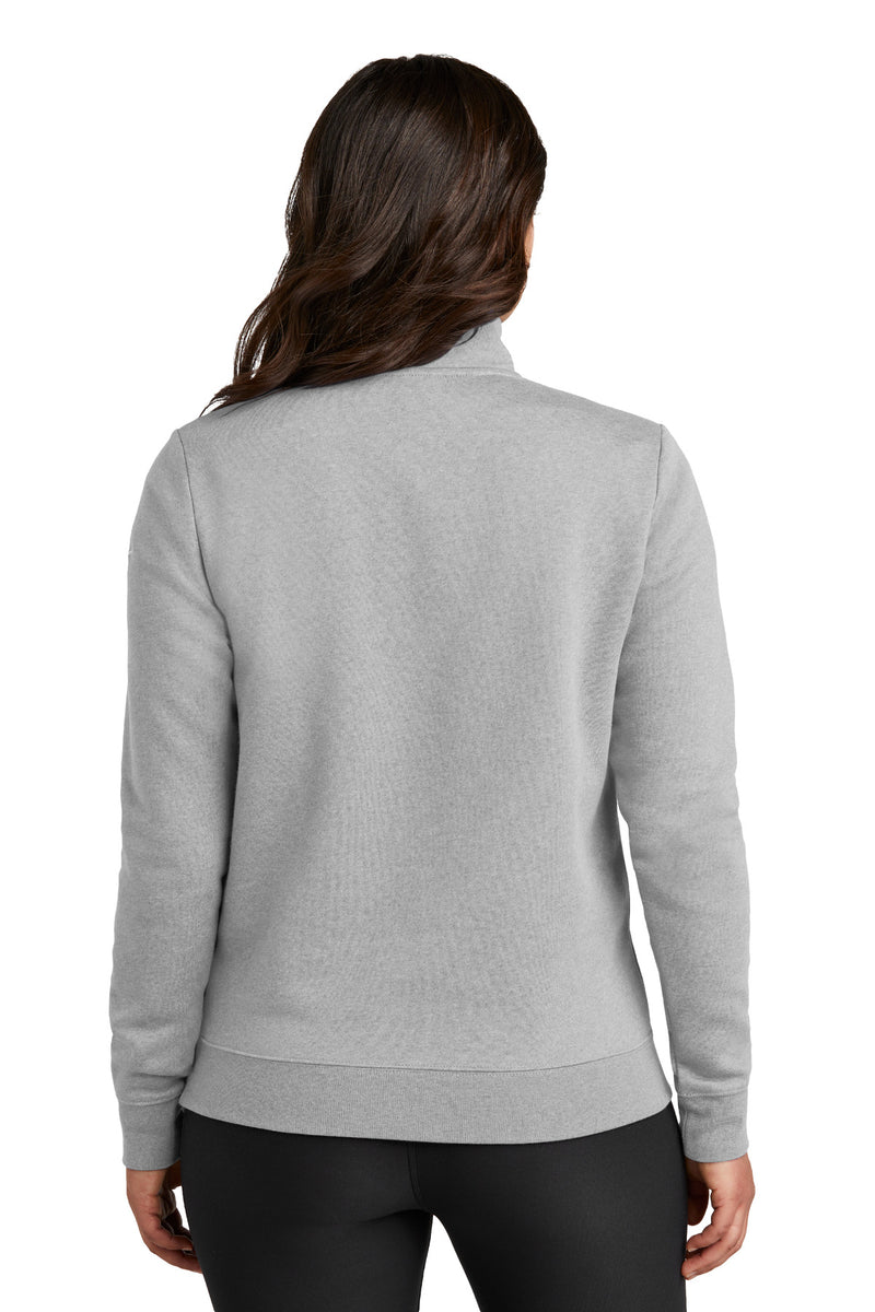 Nike Women's Club Fleece Sleeve Swoosh 1/2-Zip - Dark Grey Heather