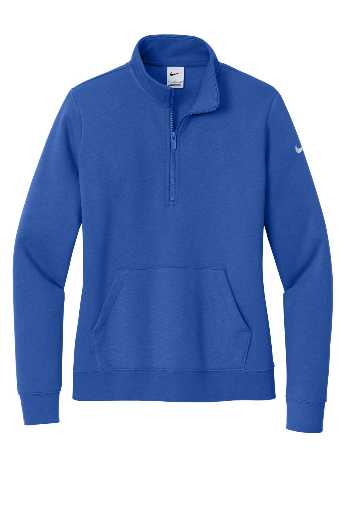 Nike Women's Club Fleece Sleeve Swoosh 1/2-Zip - Game Royal