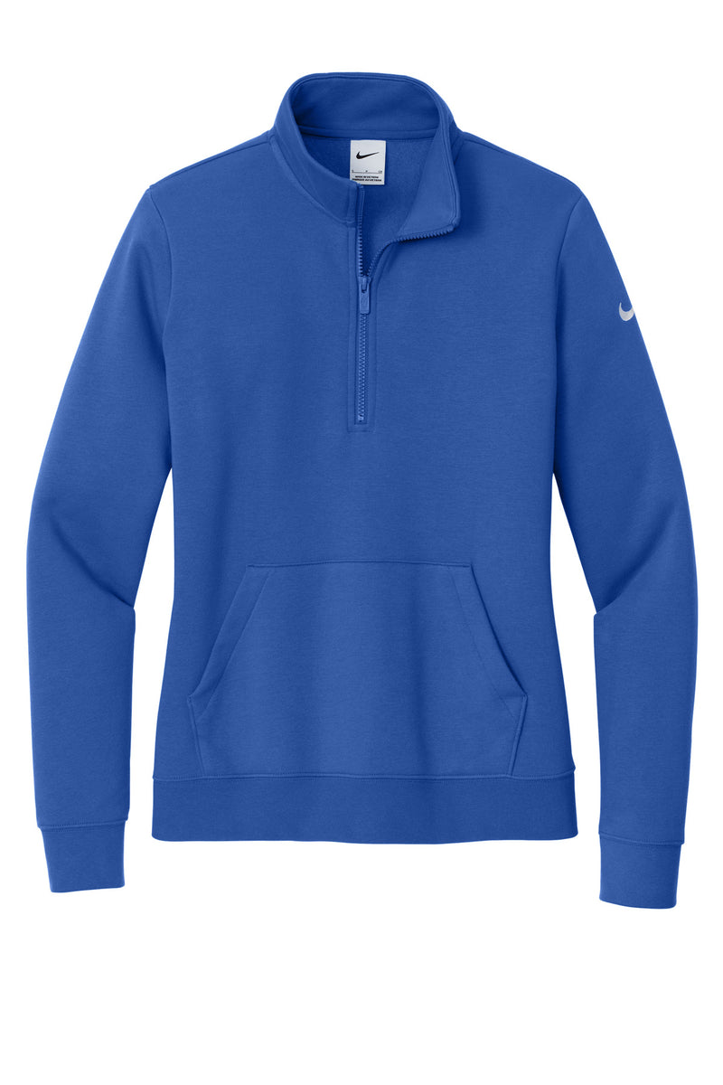 Nike Women's Club Fleece Sleeve Swoosh 1/2-Zip - Game Royal