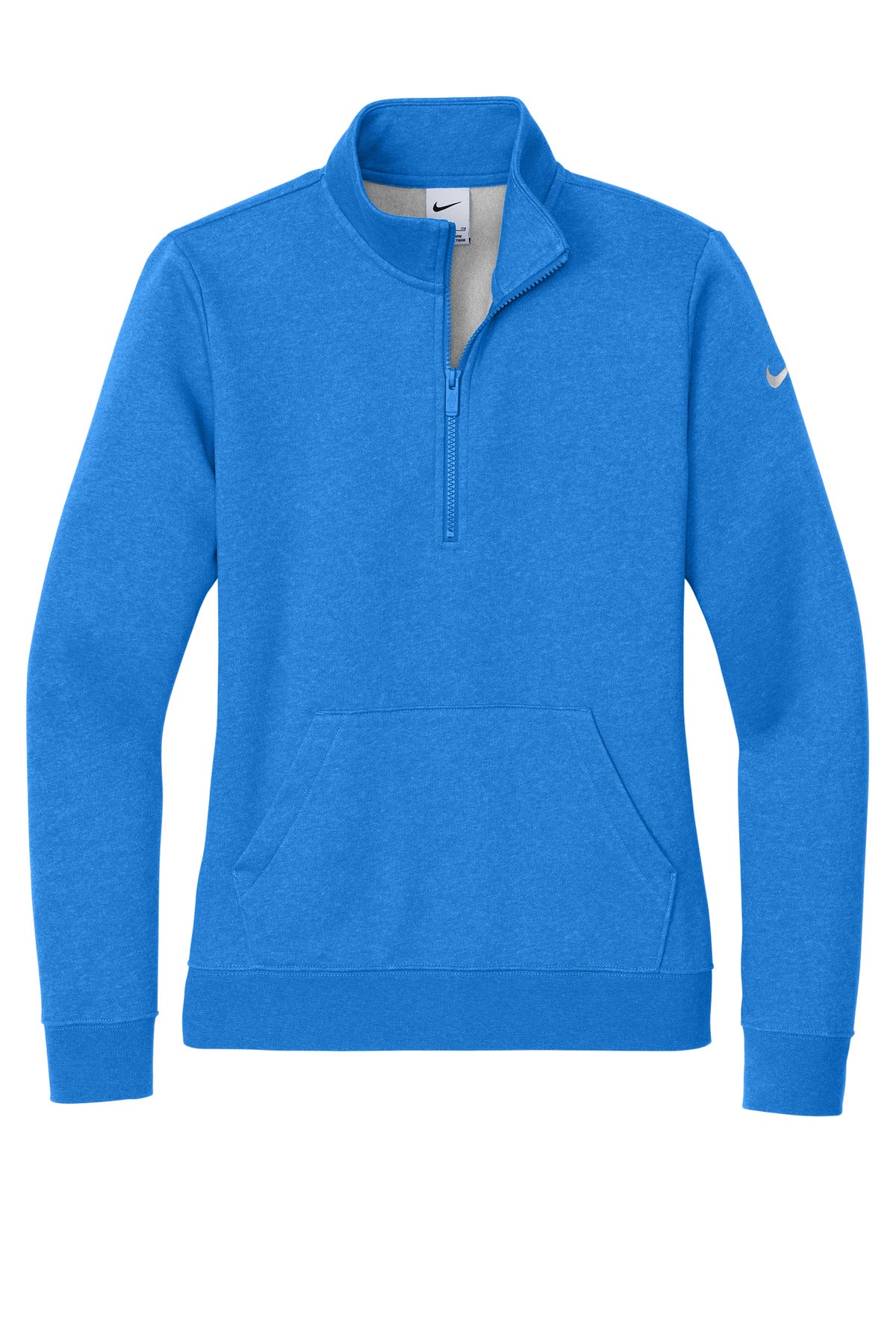 Nike Women's Club Fleece Sleeve Swoosh 1/2-Zip - Light Game Royal Heather