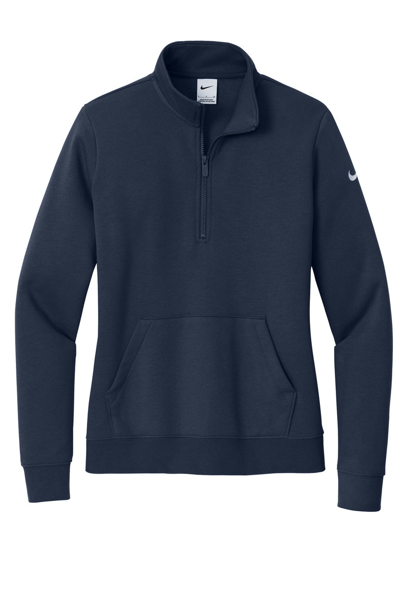 Nike Women's Club Fleece Sleeve Swoosh 1/2-Zip - Midnight Navy
