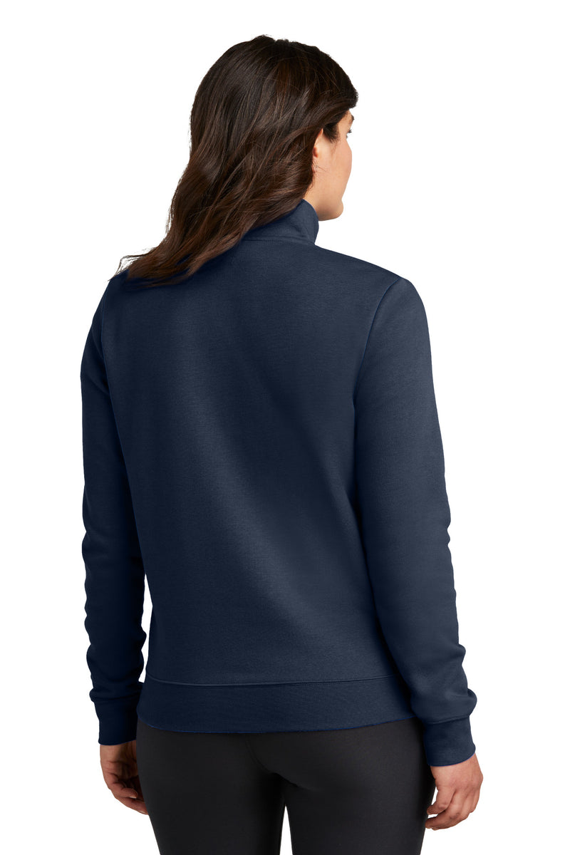 Nike Women's Club Fleece Sleeve Swoosh 1/2-Zip - Midnight Navy