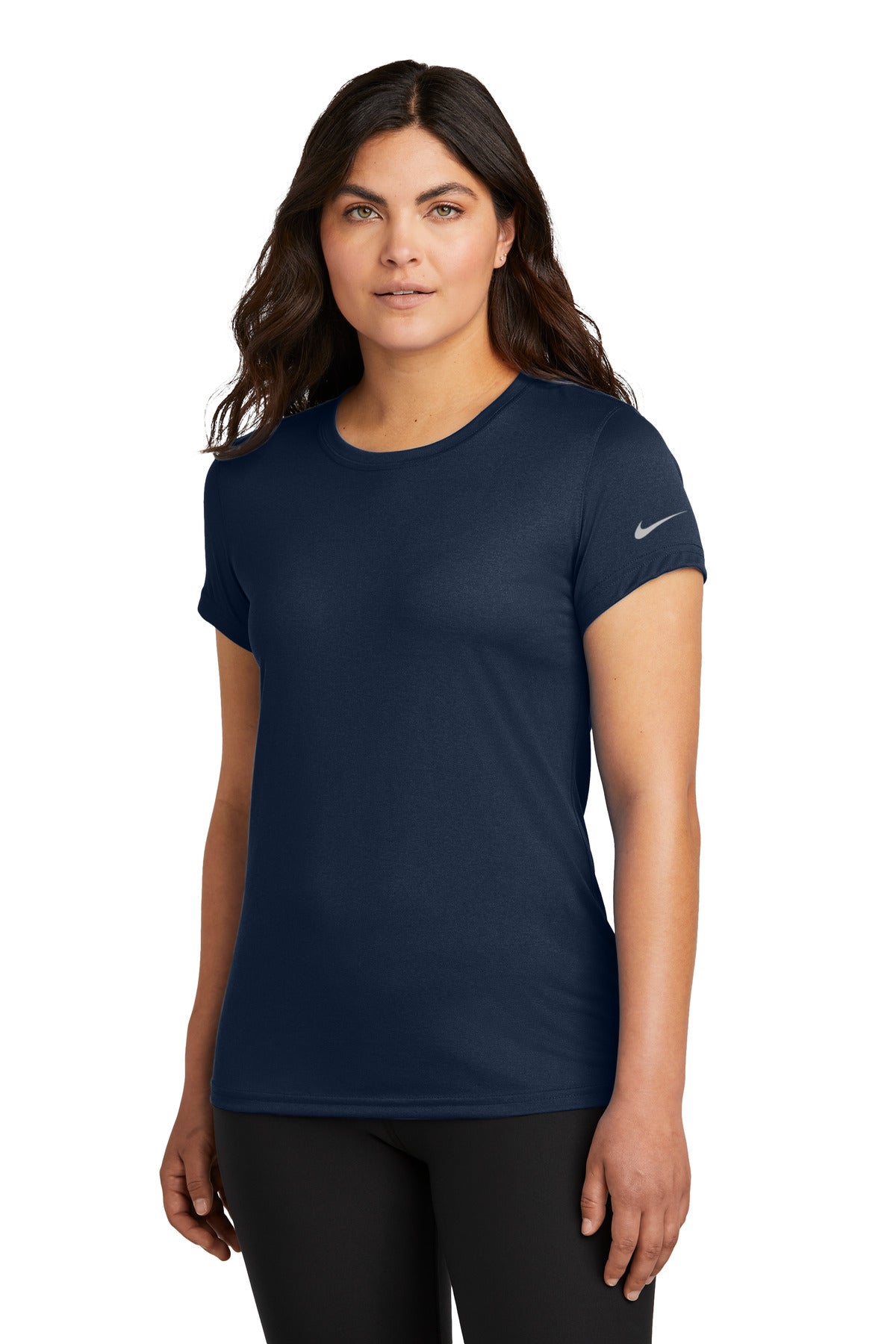 Nike Women's Swoosh Sleeve rLegend Tee - College Navy
