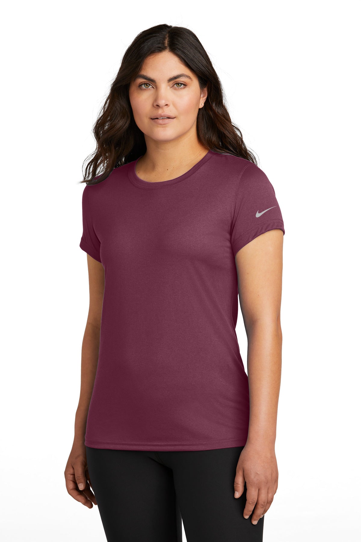 Nike Women's Swoosh Sleeve rLegend Tee - Deep Maroon