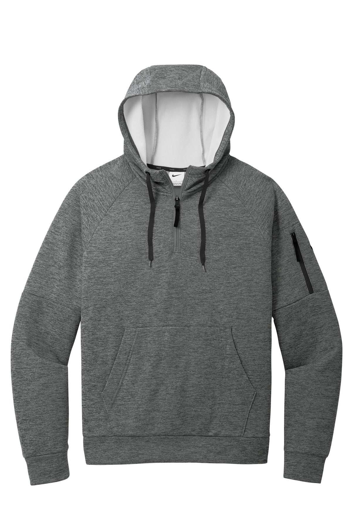 Nike Therma-FIT Pocket 1/4-Zip Fleece Hoodie - Charcoal Heather