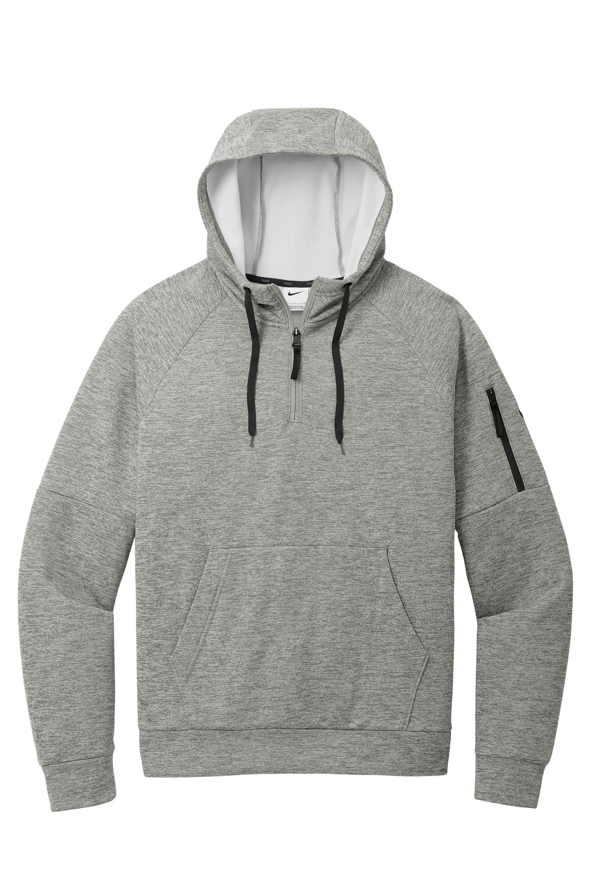 Nike Therma-FIT Pocket 1/4-Zip Fleece Hoodie - Dark Grey Heather