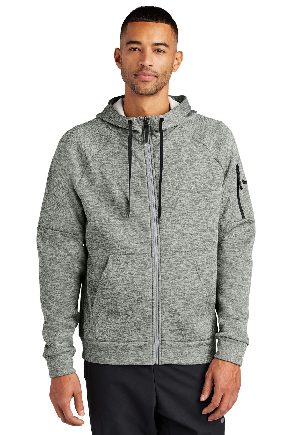 Nike Therma-FIT Pocket Full-Zip Fleece Hoodie - Dark Grey Heather