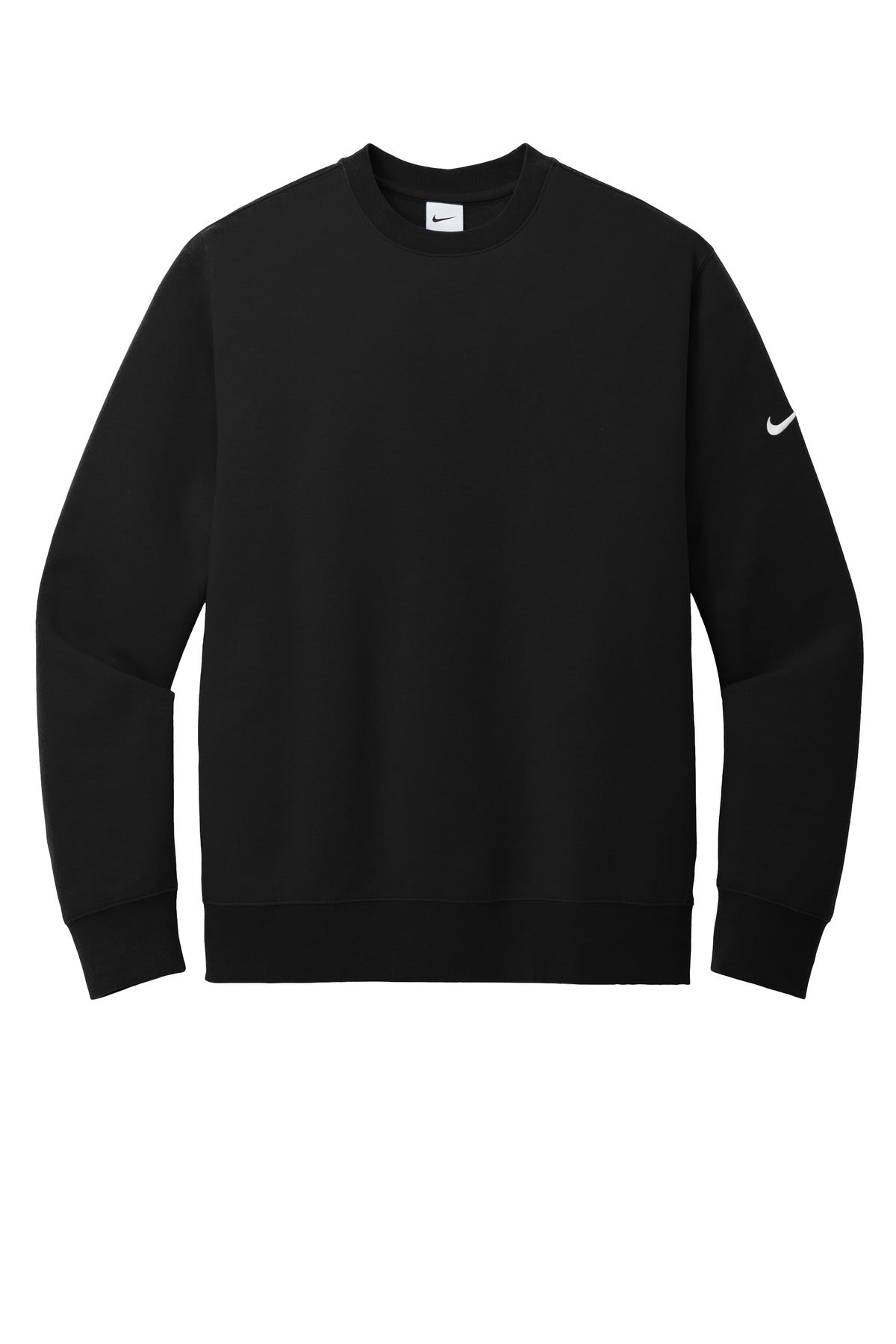 Nike Club Fleece Sleeve Swoosh Crew - Black