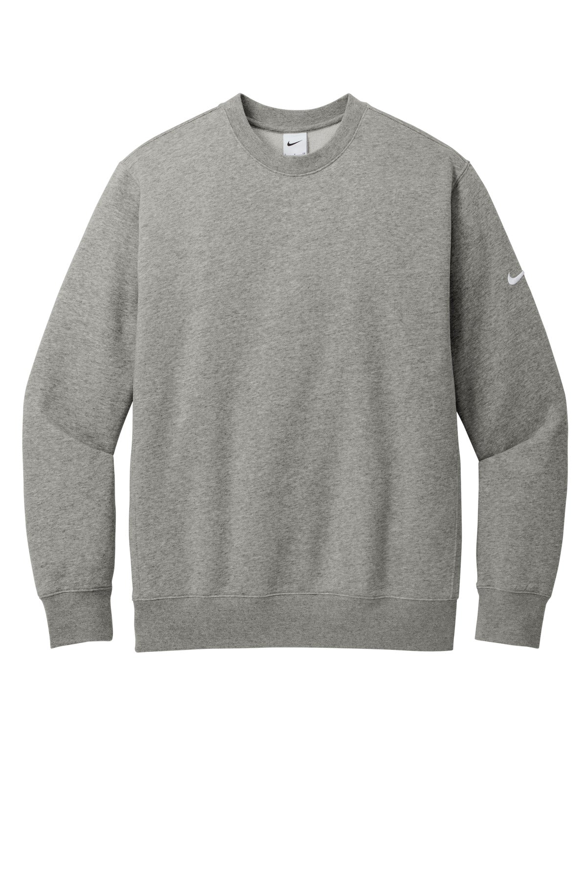 Nike Club Fleece Sleeve Swoosh Crew - Dark Grey Heather