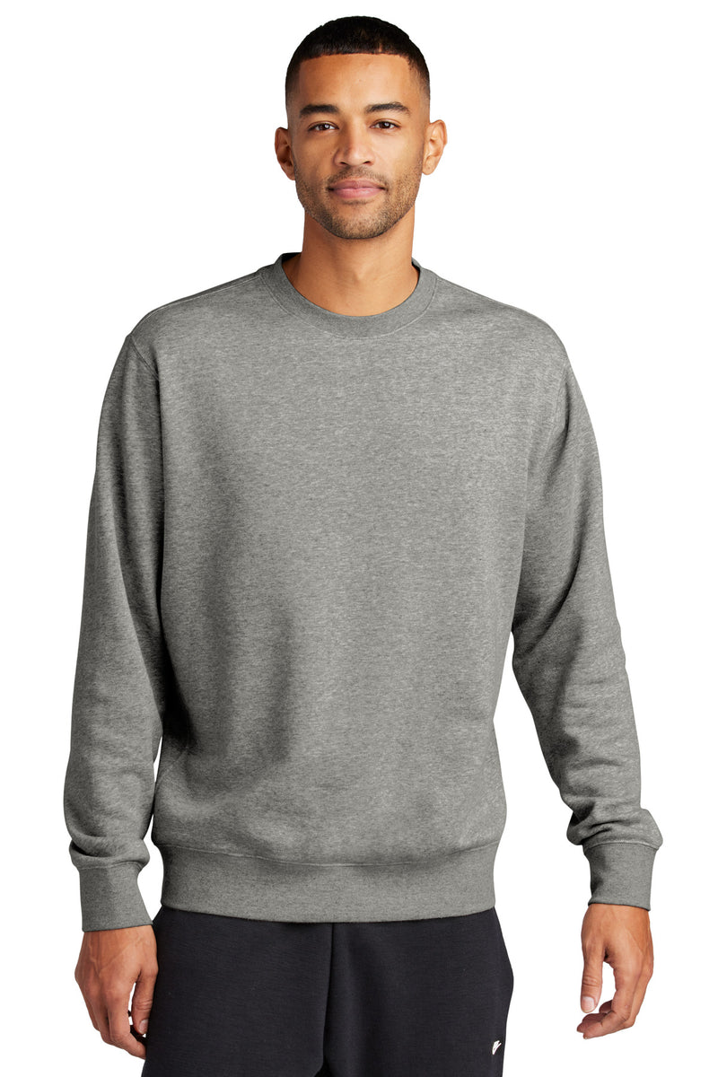 Nike Club Fleece Sleeve Swoosh Crew - Dark Grey Heather