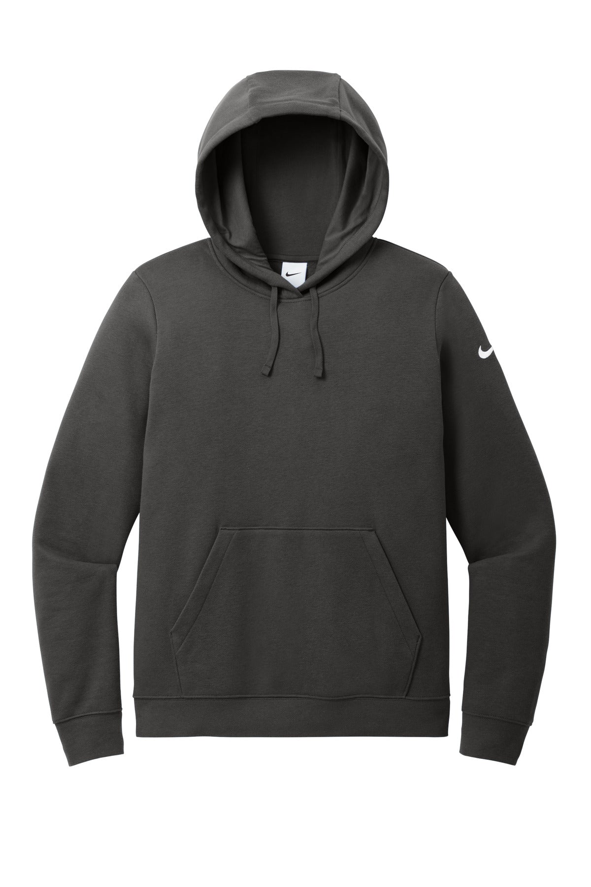 Nike Women's Club Fleece Sleeve Swoosh Pullover Hoodie - Anthracite