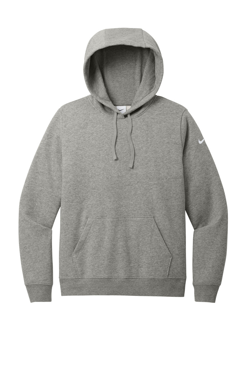 Nike Women's Club Fleece Sleeve Swoosh Pullover Hoodie - Dark Grey Heather