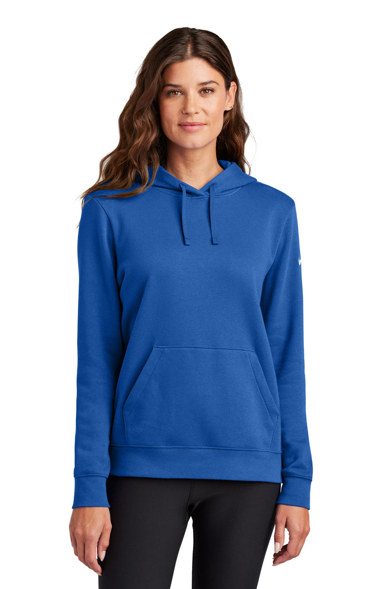 Nike Women's Club Fleece Sleeve Swoosh Pullover Hoodie - Game Royal