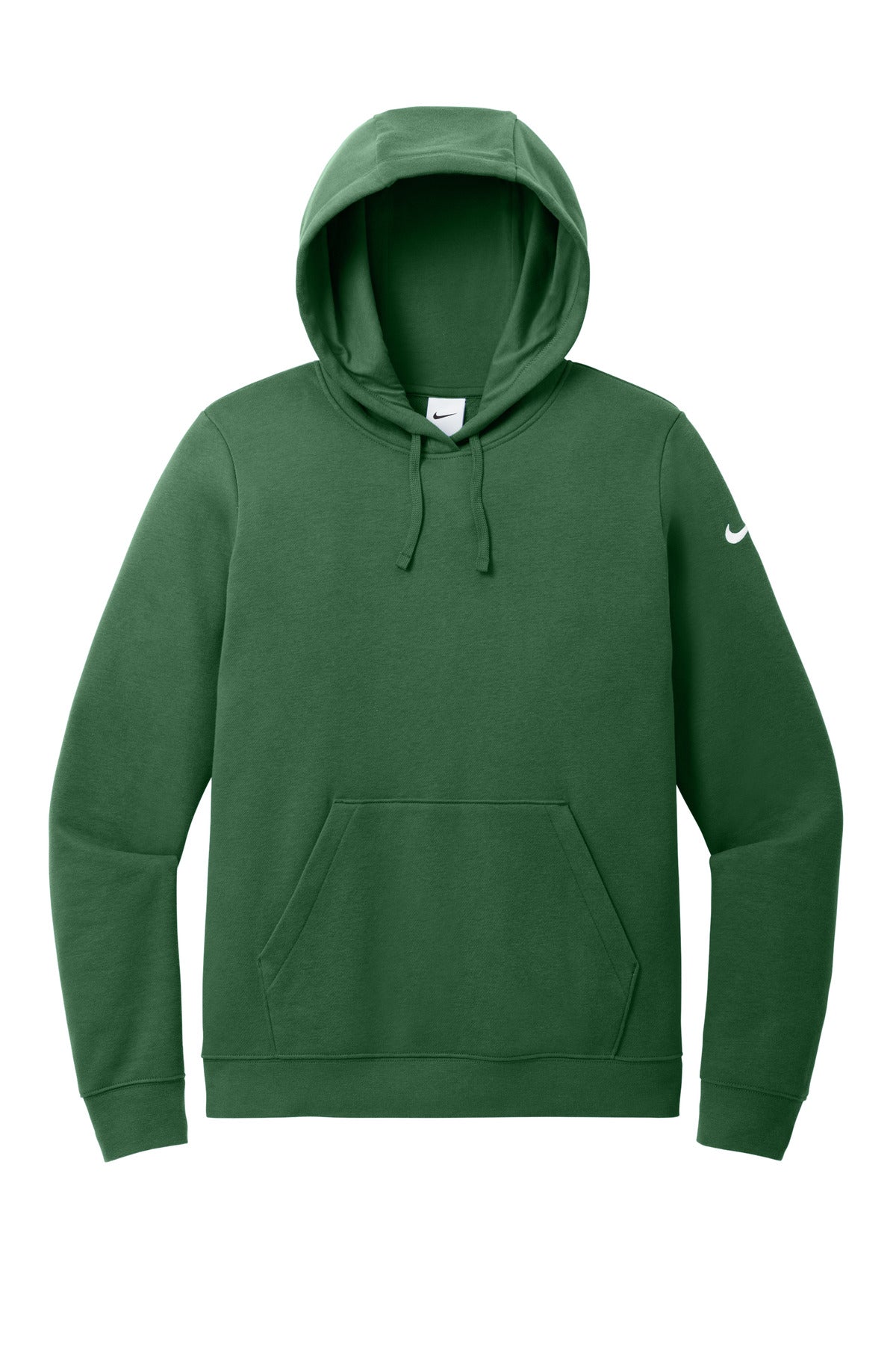 Nike Women's Club Fleece Sleeve Swoosh Pullover Hoodie - Gorge Green