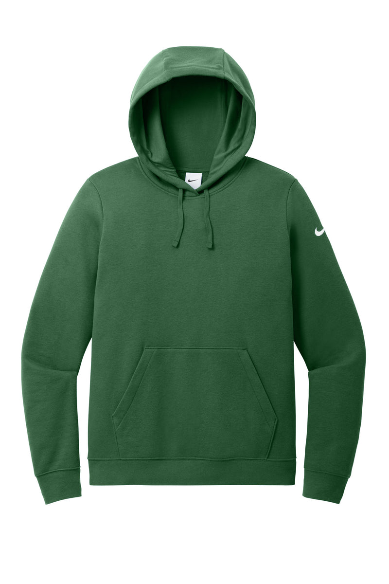 Nike Women's Club Fleece Sleeve Swoosh Pullover Hoodie - Gorge Green