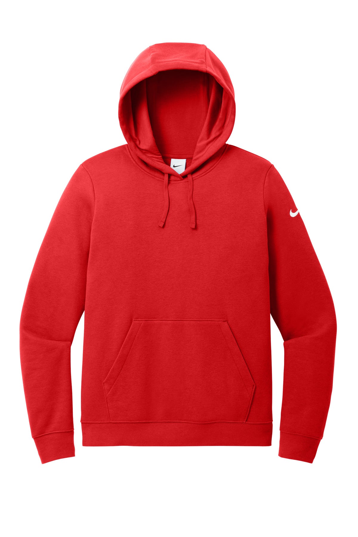 Nike Women's Club Fleece Sleeve Swoosh Pullover Hoodie - University Red