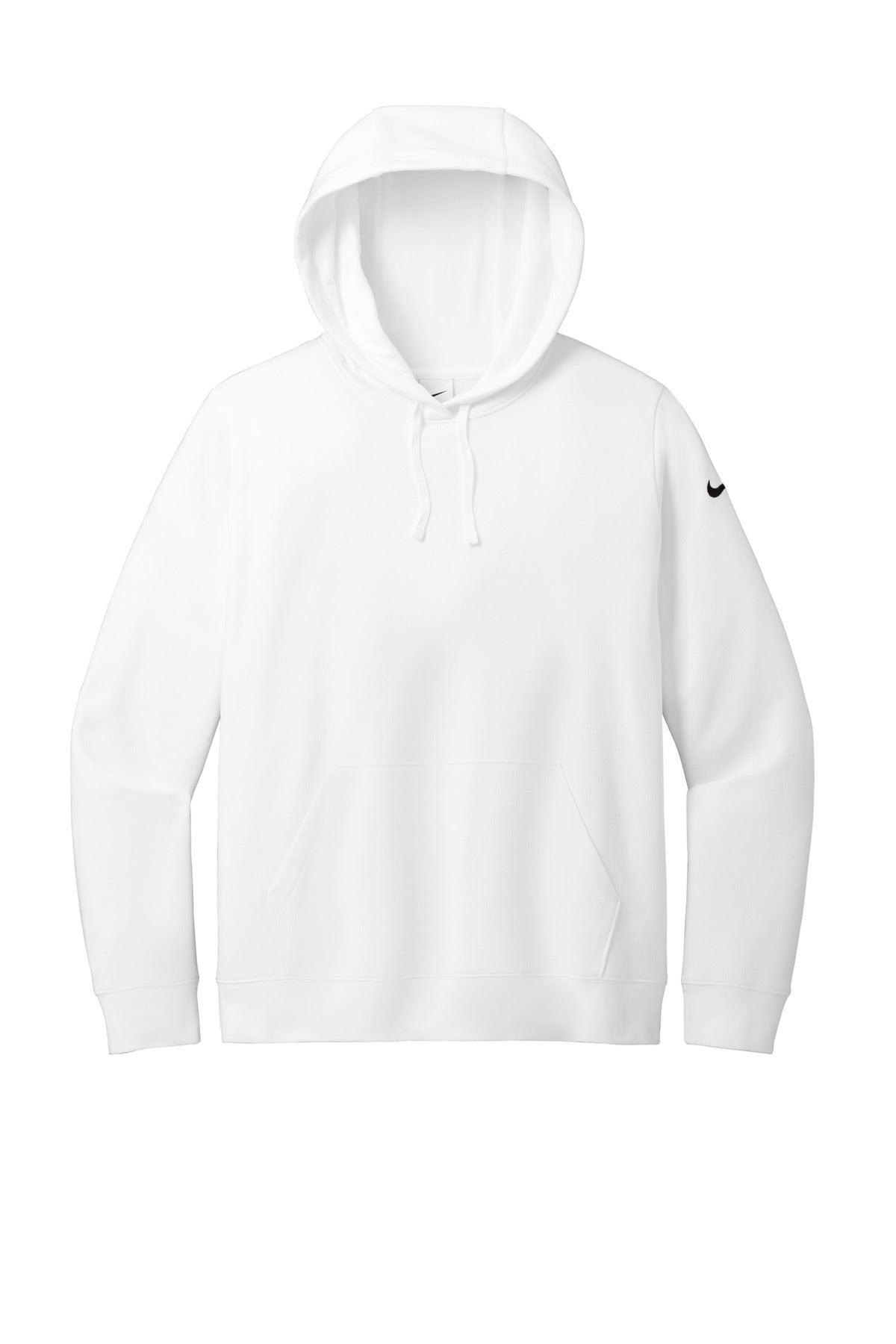 Nike Women's Club Fleece Sleeve Swoosh Pullover Hoodie - White