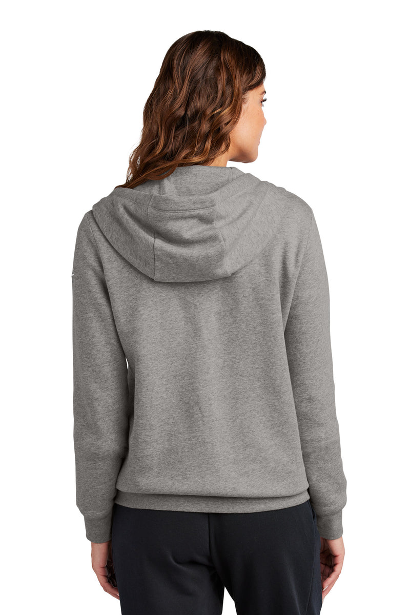 Nike Women's Club Fleece Sleeve Swoosh Full-Zip Hoodie - Charcoal Heather