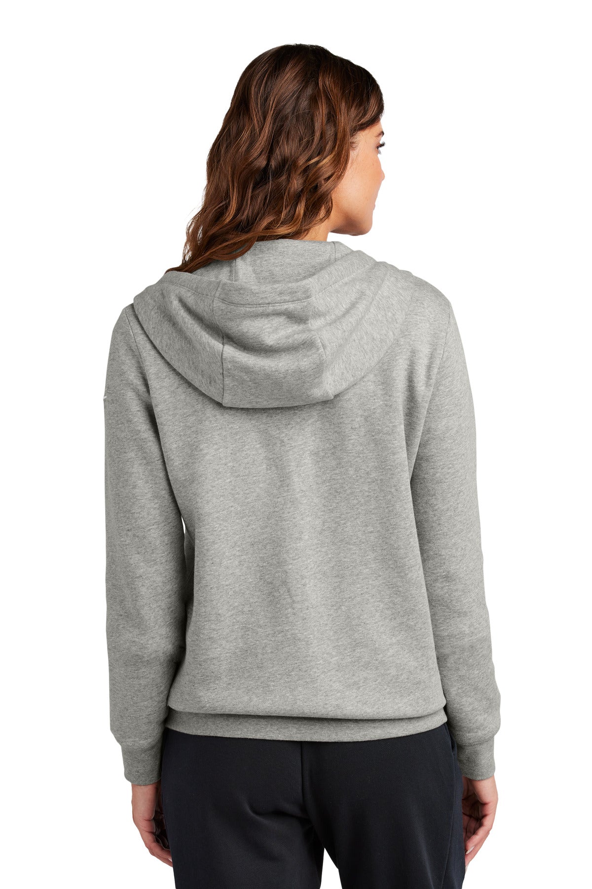Nike Women's Club Fleece Sleeve Swoosh Full-Zip Hoodie - Dark Grey Heather