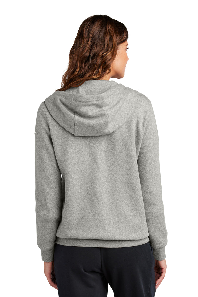 Nike Women's Club Fleece Sleeve Swoosh Full-Zip Hoodie - Dark Grey Heather