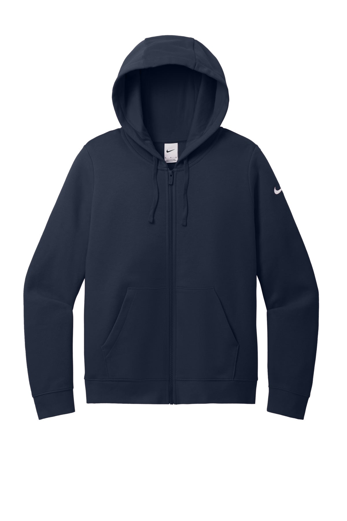 Nike Women's Club Fleece Sleeve Swoosh Full-Zip Hoodie - Midnight Navy