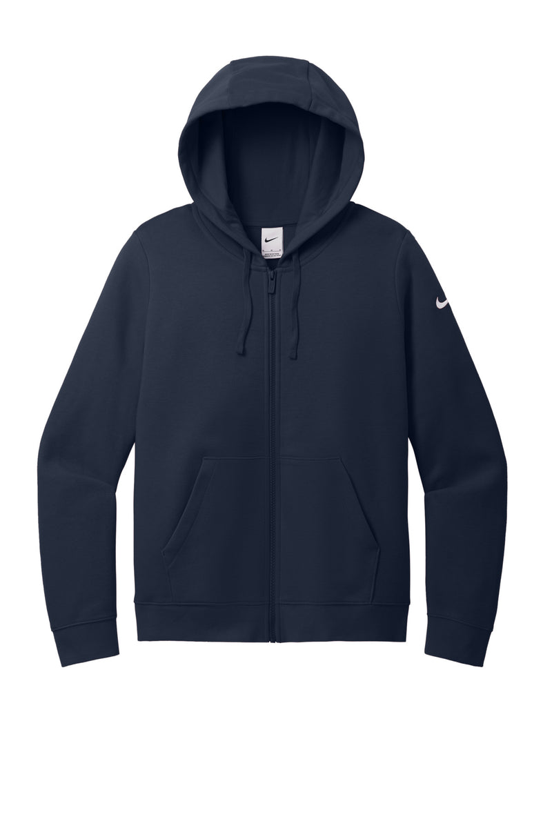 Nike Women's Club Fleece Sleeve Swoosh Full-Zip Hoodie - Midnight Navy