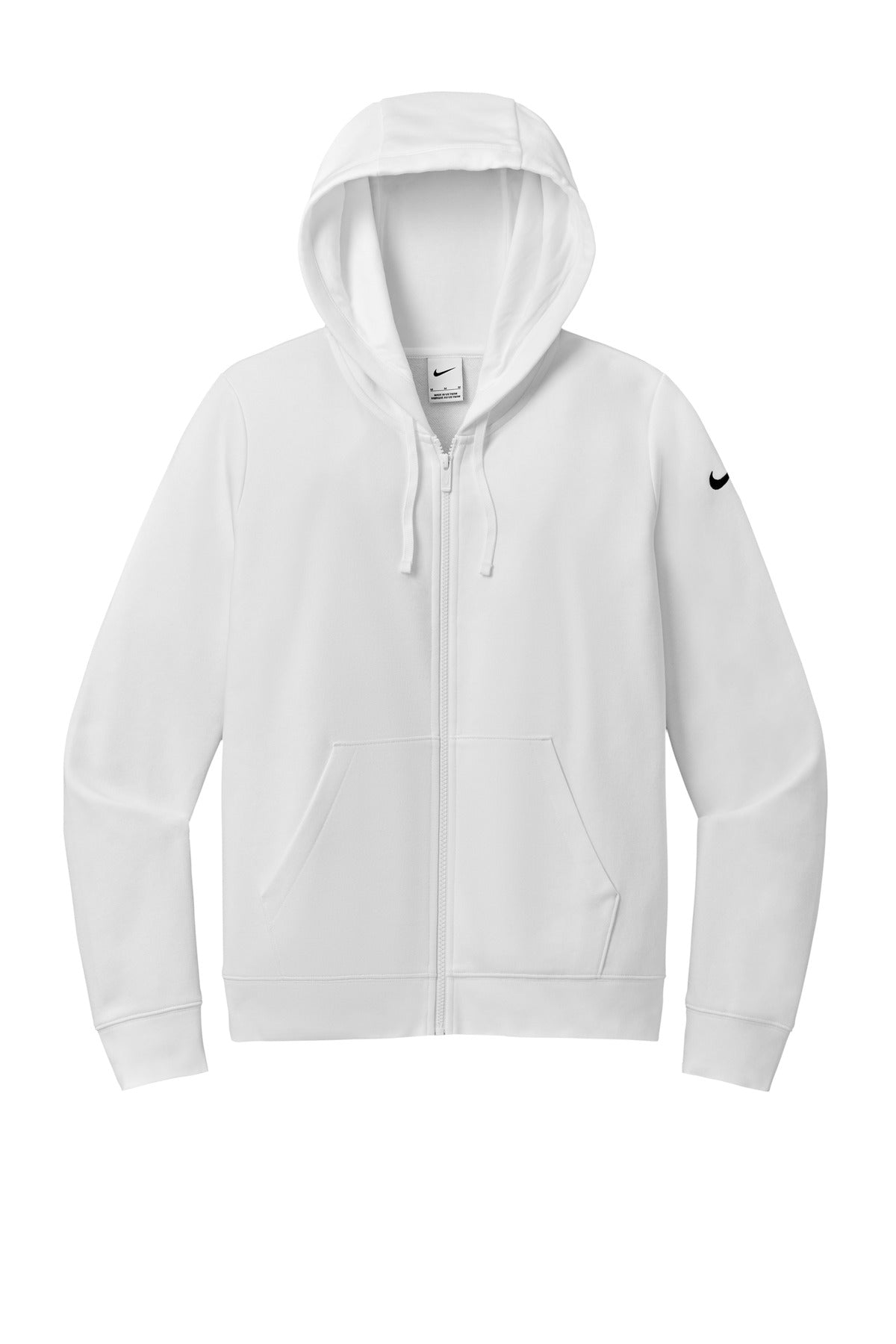 Nike Women's Club Fleece Sleeve Swoosh Full-Zip Hoodie - White