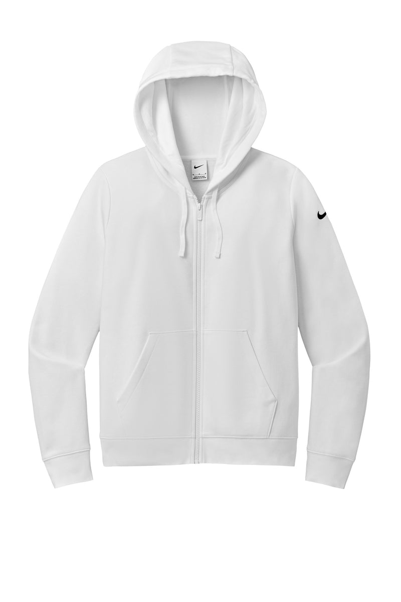 Nike Women's Club Fleece Sleeve Swoosh Full-Zip Hoodie - White