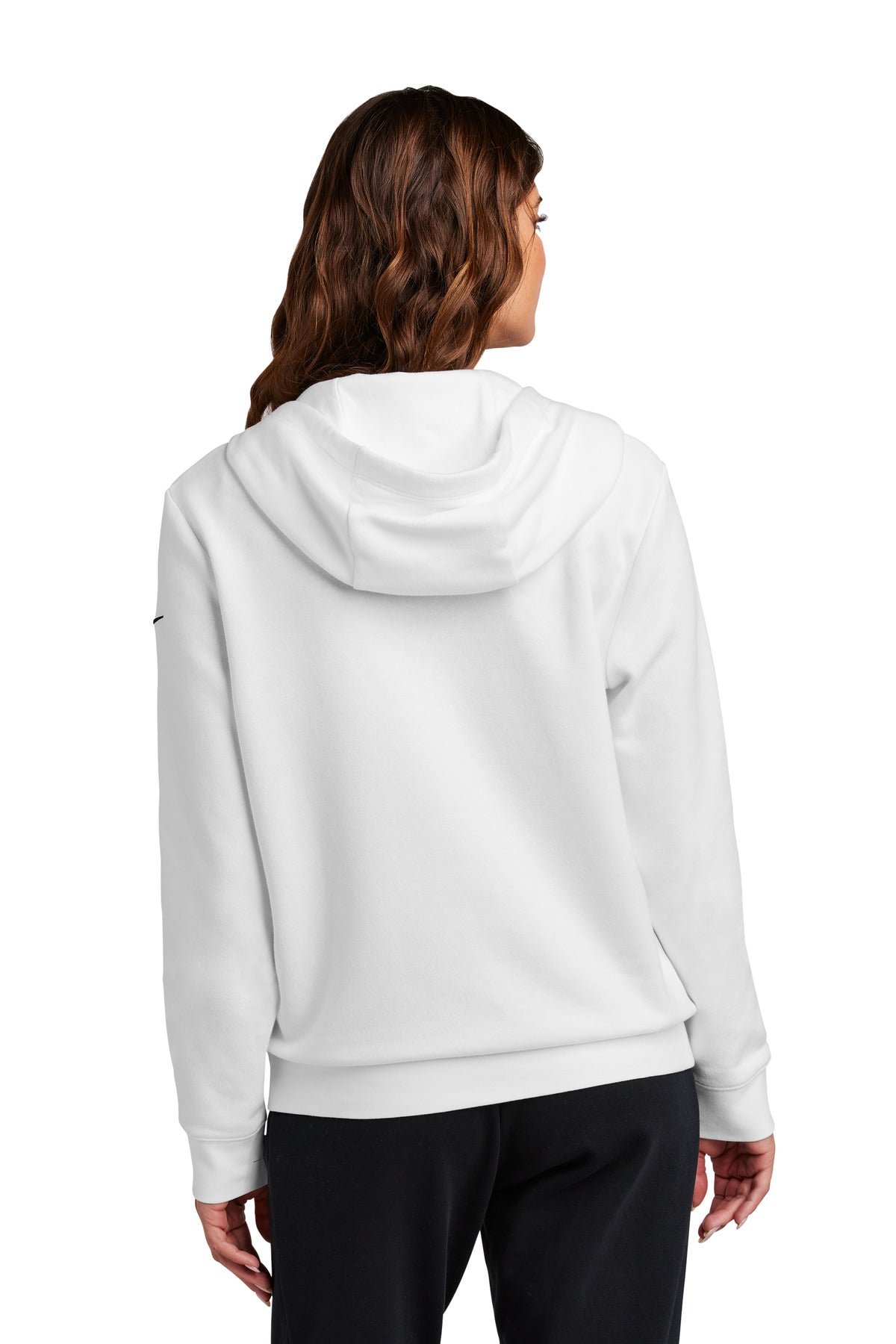 Nike Women's Club Fleece Sleeve Swoosh Full-Zip Hoodie - White