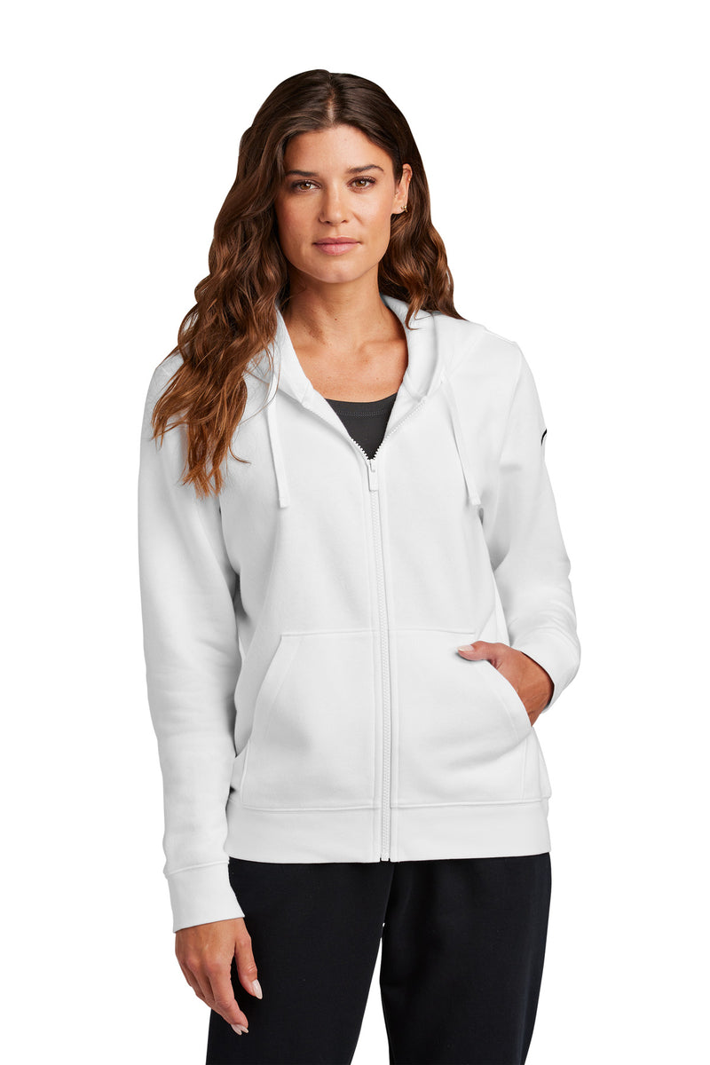 Nike Women's Club Fleece Sleeve Swoosh Full-Zip Hoodie - White