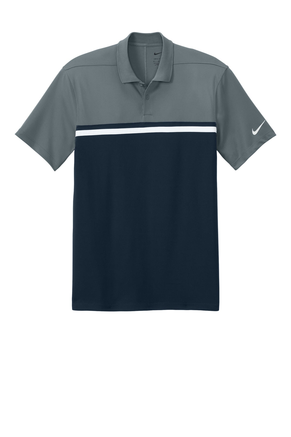 Nike Dri-FIT Victory Colorblock Polo - Cool Grey/ Navy/ White