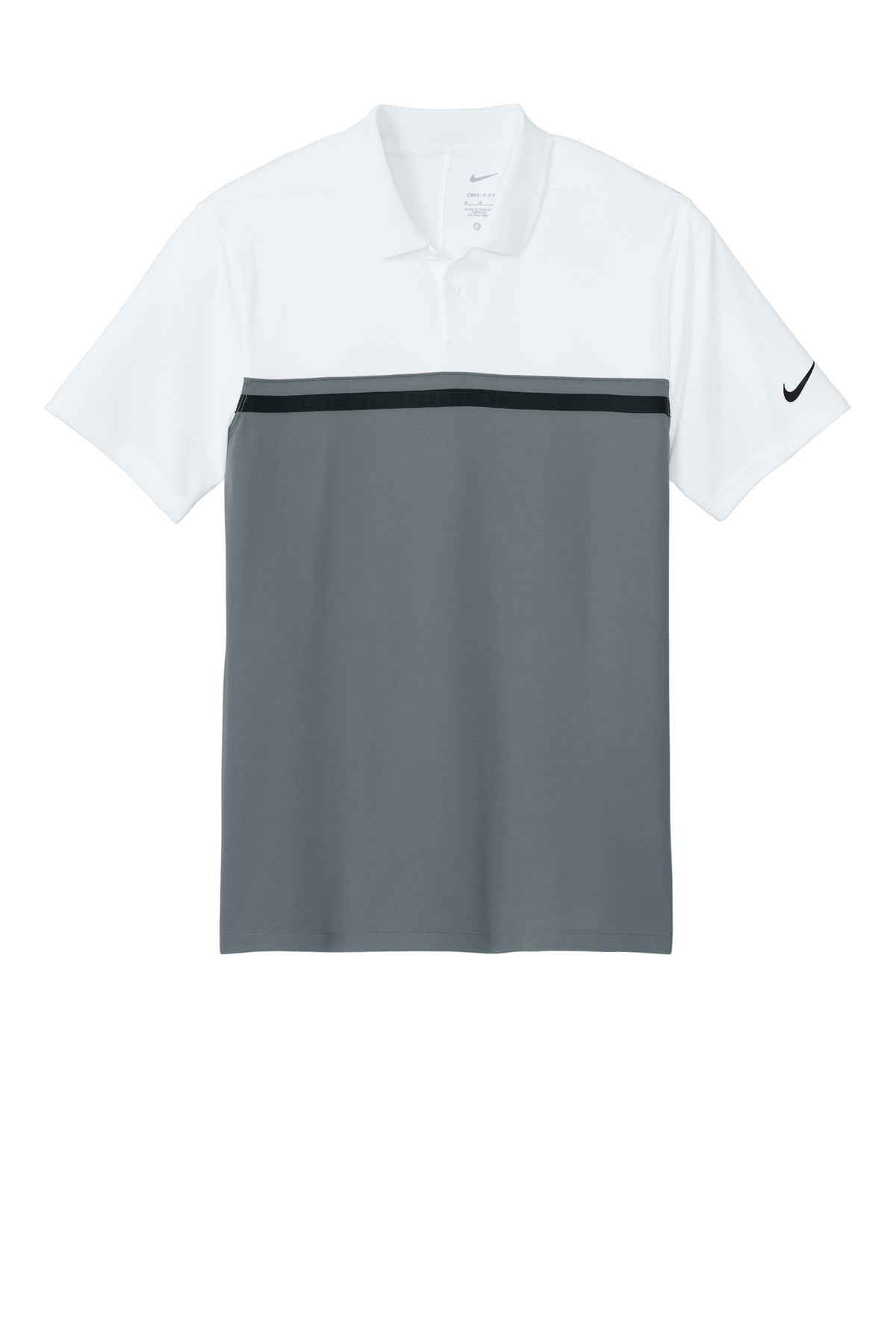 Nike Dri-FIT Victory Colorblock Polo - White/ Cool Grey/ Black