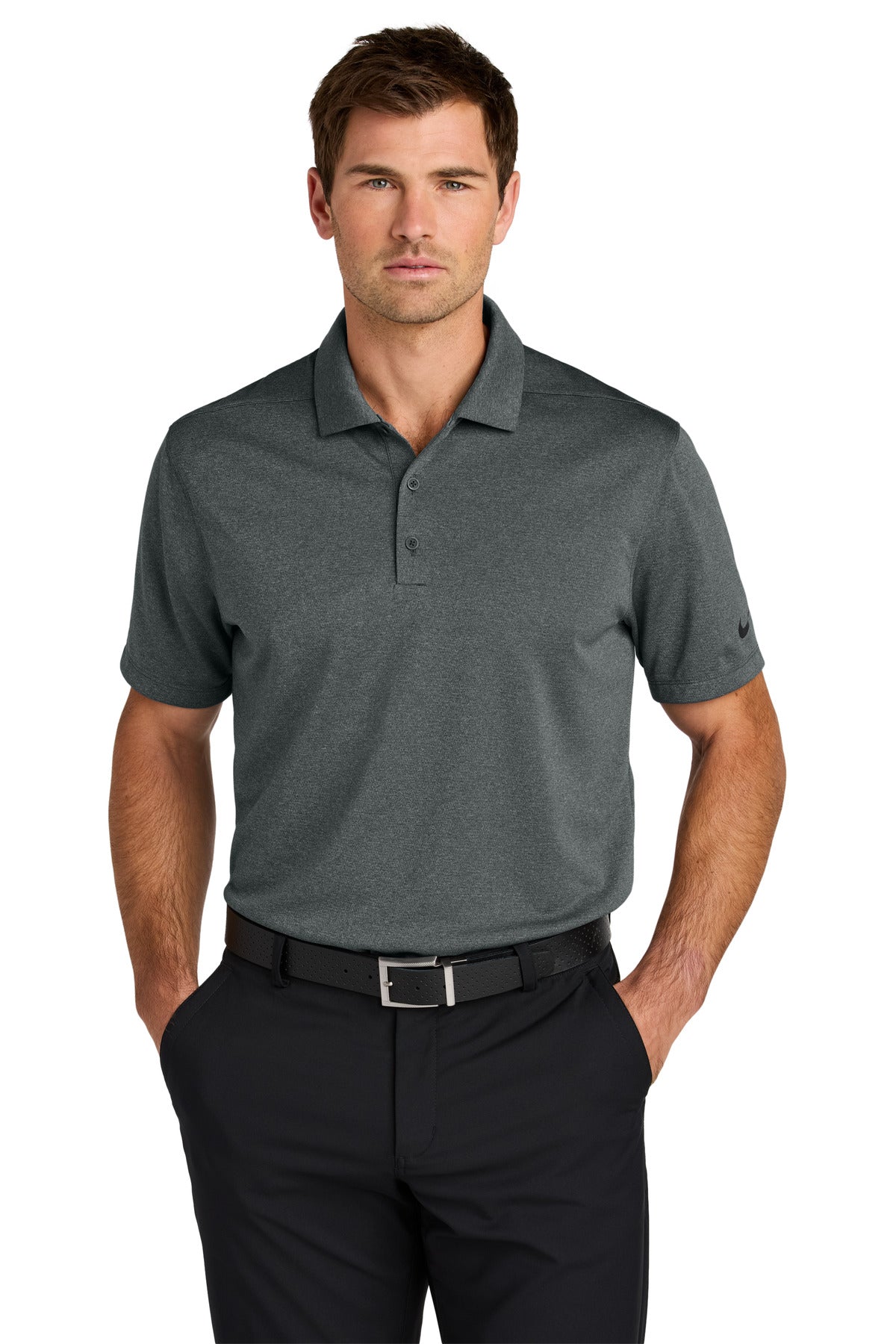 Nike Dri-FIT Smooth Heather Polo - Anthracite Heather