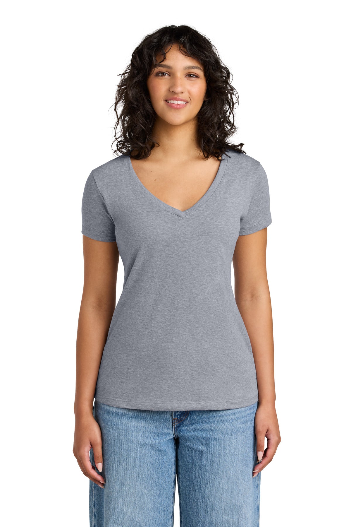 Next Level Apparel Women's Ideal V-Neck Tee - Heather Gray