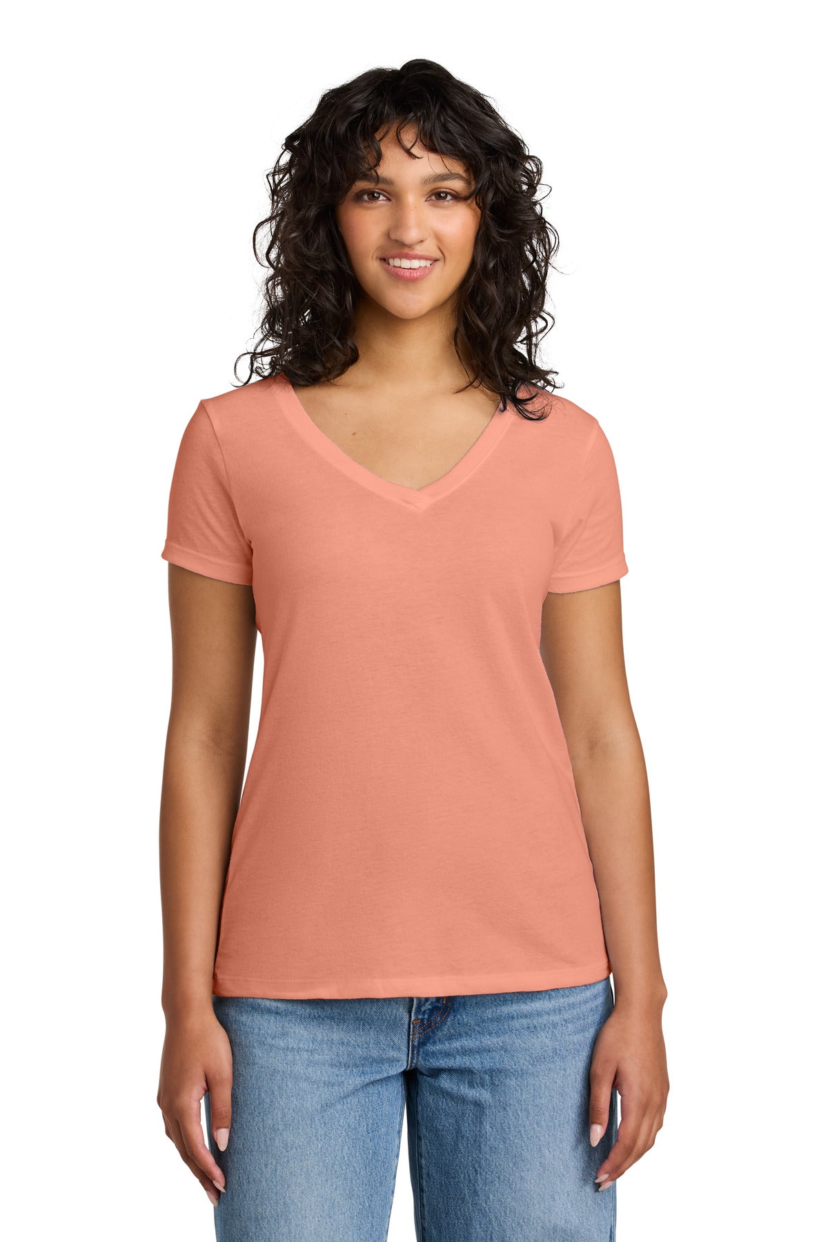 Next Level Apparel Women's Ideal V-Neck Tee - Light Orange