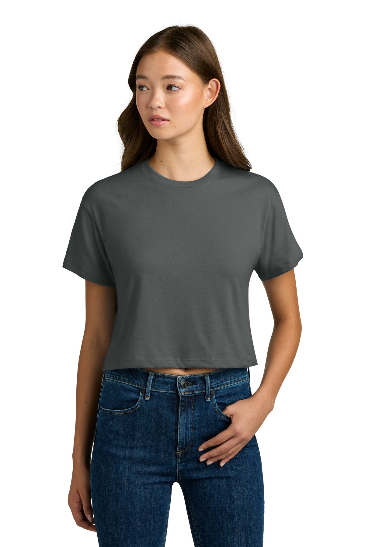 Next Level Apparel Women's Ideal Crop Top - Dark Gray
